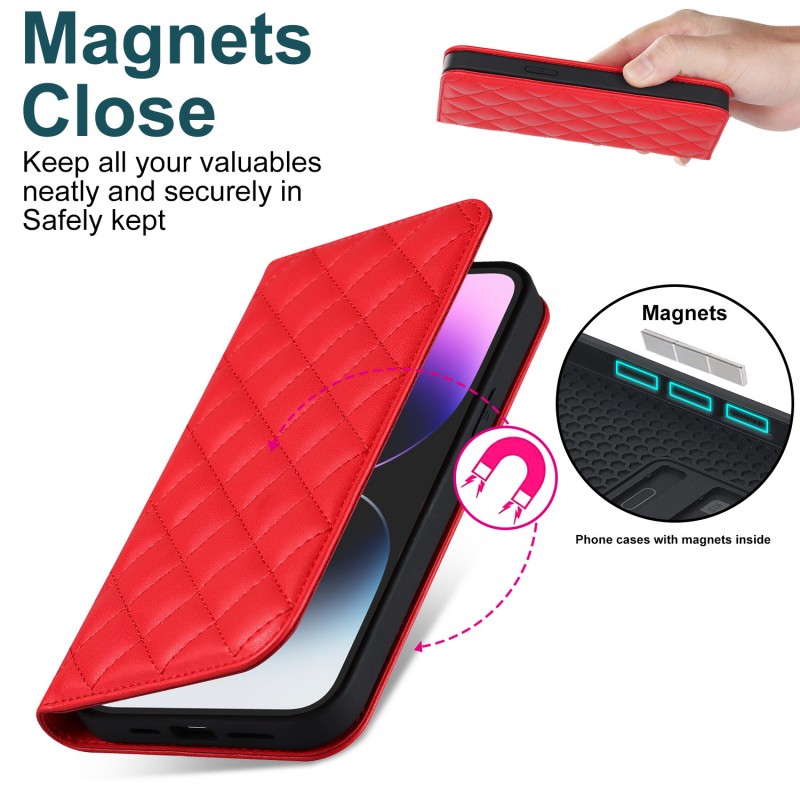 Flip Leather Phone Case for iPhone with MagSafe Wireless Charging, Card Slot